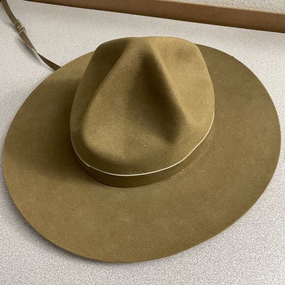 Vtg Ramenzoni Brazilian Rio Grande do Sul Hat Men Green Military Pin Pinched 57 - Picture 5 of 15